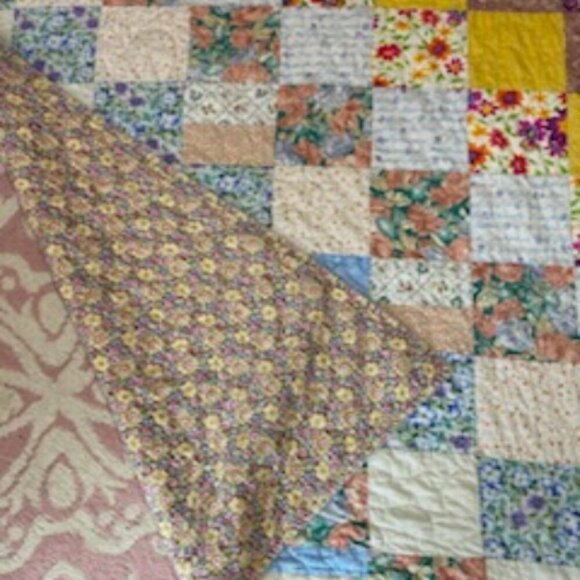 AMAZING Handmade Quilt New Mexico Quilters Association Pastel Floral Flower VTG - Picture 5 of 8